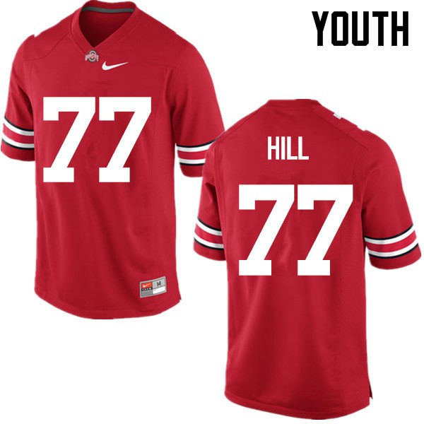 Ohio State Buckeyes #77 Michael Hill Youth Stitched Jersey Red OSU33592